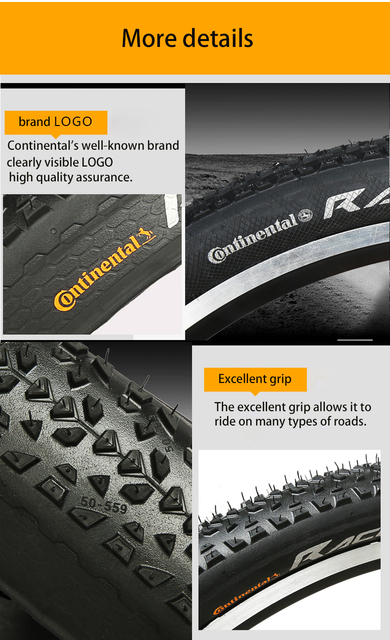 Continental Race King 26 27,5 29 2.0 2.2 MTB - opona rowerowa składana 29 26 27 opony bezdętkowe MTB felga 180TPI - Wianko - 2