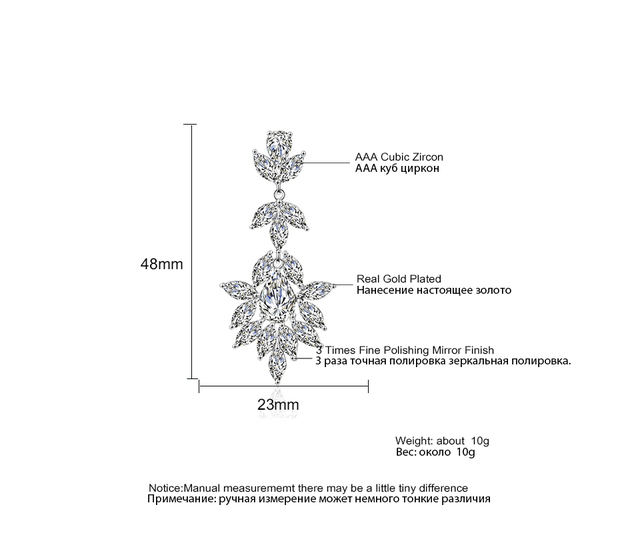 Kolczyki wiszące ZAKOL Vintage Liść z cyrkoniami, biżuteria ślubna i na przyjęcia FSEP2205 - Wianko - 4