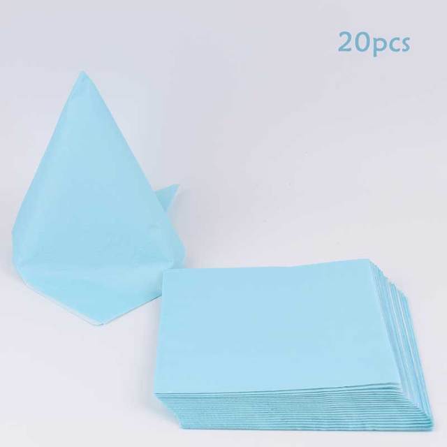 Sześciokątne jednorazowe talerze, ręczniki papierowe i obrusy w wyrazistym niebieskim motywie dekoracyjnym – zestaw stołowy dla dzieci - Wianko - 2