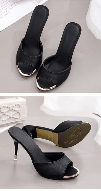 Damskie czarne sandały na wąskim obcasie - wygodne, modne i seksowne - Wianko - 13
