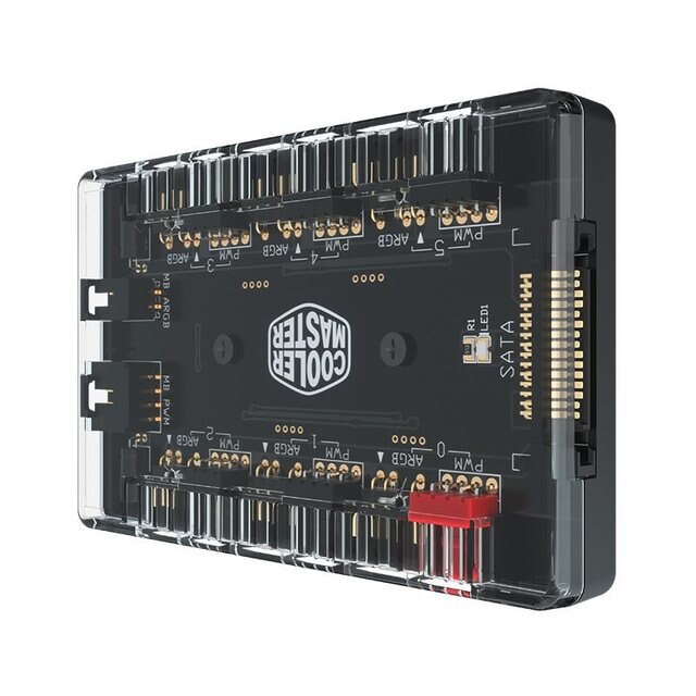 Splitter 1 do 6 sposobów na podłączenie zasilania wentylatorów obudowy RGB 5V/3PIN z interfejsem ARGB PWM i złączem SATA - Wianko - 6