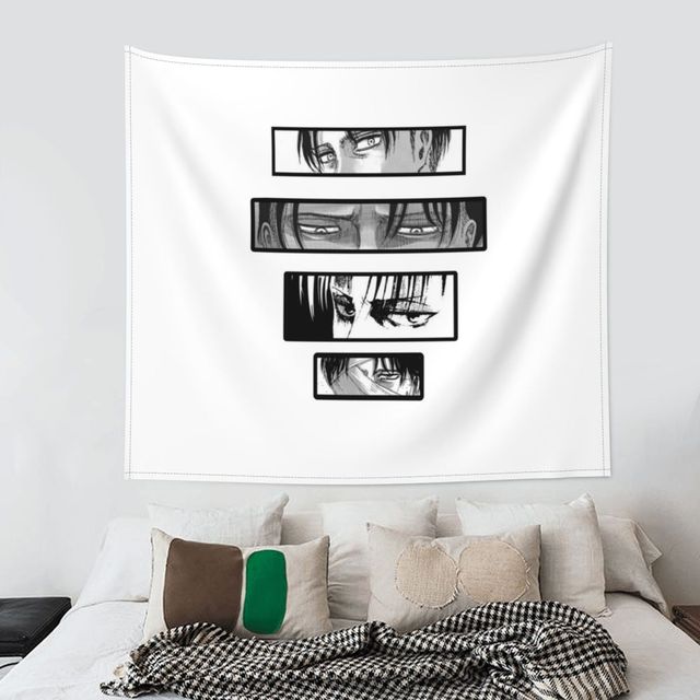 Gobelin ściany Shingeki No Kyojin Anime w stylu Hippie do zawieszenia poliestrowy atak tytanów dekoracja pokoju Home Decor - Wianko - 5