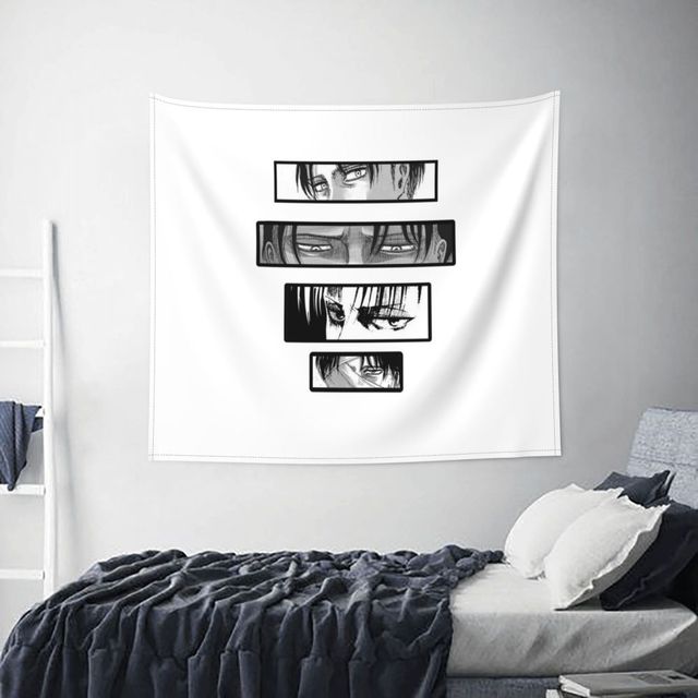 Gobelin ściany Shingeki No Kyojin Anime w stylu Hippie do zawieszenia poliestrowy atak tytanów dekoracja pokoju Home Decor - Wianko - 6