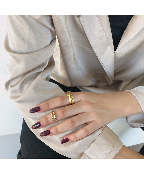 Pierścień minimalistyczny nieregularny dla kobiet, srebrny, wykonany w 100% ze srebra pr. 925 - Wianko - 8