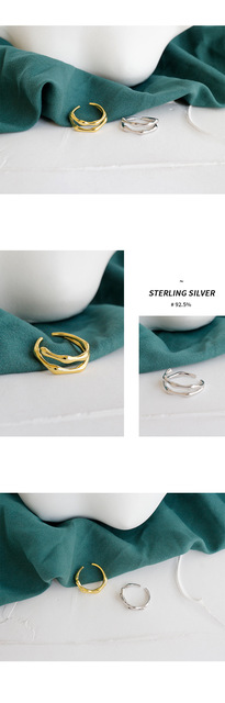 Pierścień minimalistyczny nieregularny dla kobiet, srebrny, wykonany w 100% ze srebra pr. 925 - Wianko - 5