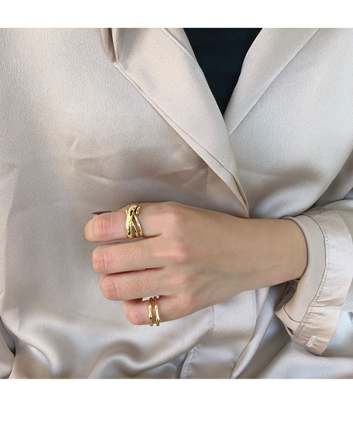 Pierścień minimalistyczny nieregularny dla kobiet, srebrny, wykonany w 100% ze srebra pr. 925 - Wianko - 11