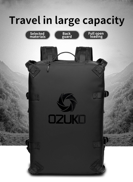 Plecak motocyklowy OZUKO na laptop 15.6 cala wodoodporny mężczyzna młodzieżowy torba podróżna Mochilas - Wianko - 4
