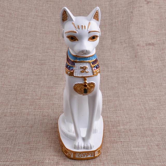Egipska figurka kotowej bogini Bastet - dekoracyjny posąg vintage do domu i ogrodu - Wianko - 4