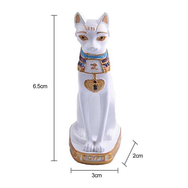 Egipska figurka kotowej bogini Bastet - dekoracyjny posąg vintage do domu i ogrodu - Wianko - 8