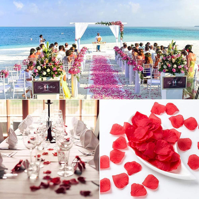 100 sztuk 5*5 cm romantyczne kolorowe jedwabne płatki różane do dekoracji ślubnych i prezentów - Wianko - 5