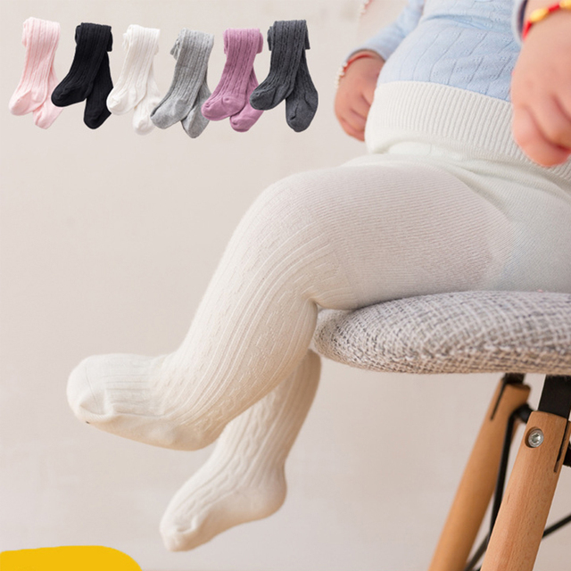 Wyroby z miękkiej bawełny: dziecięce rajstopy jesień-zima, ciepłe i elastyczne, dla chłopców i dziewczynek, jednolity kolor - Wianko - 1