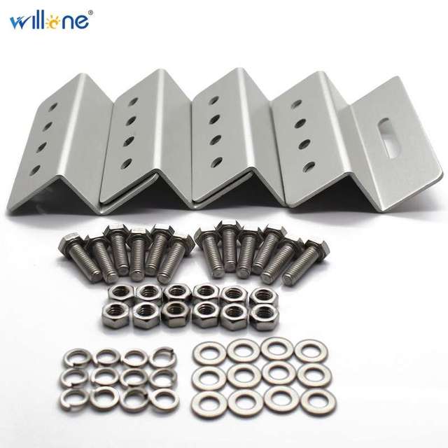 Montaż paneli słonecznych - zestaw Willone Z, 4 aluminiowe wsporniki ze stali nierdzewnej - Wianko - 4