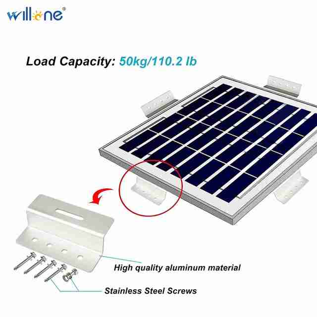 Montaż paneli słonecznych - zestaw Willone Z, 4 aluminiowe wsporniki ze stali nierdzewnej - Wianko - 1