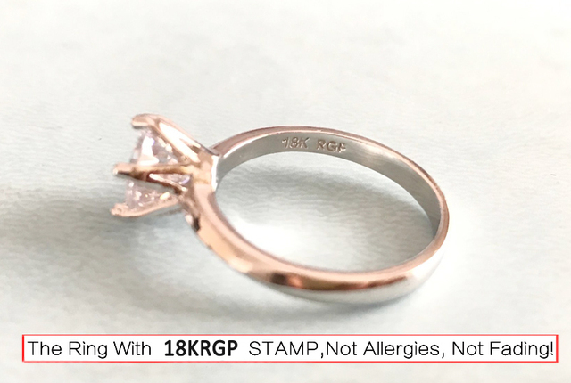 Pierścionek LMNZB Pure Solid 18K z różowego złota, pasjans 2.0ct Lab diamentowy, srebrny 925, prezent dla kobiet - Wianko - 3