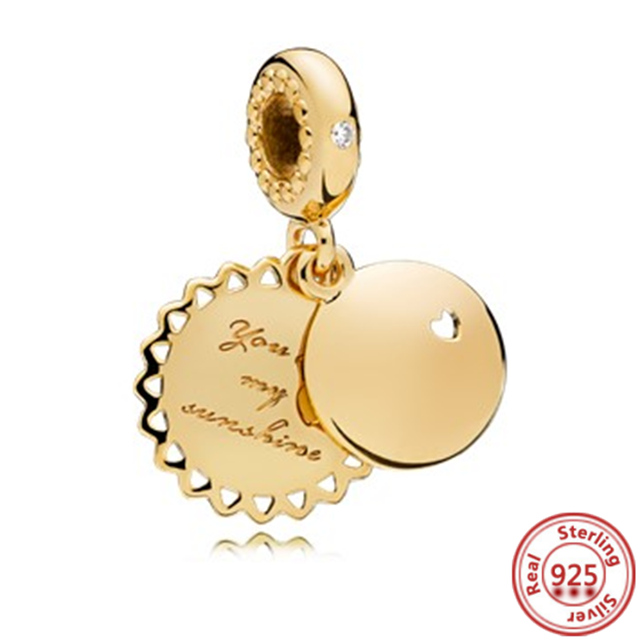 Bransoletka Pandora DIY - 925 srebrny złoty łańcuch bezpieczeństwa z wisiorkiem drzewa genealogicznego, motylem i sercem - biżuteria dla kobiet - Wianko - 8