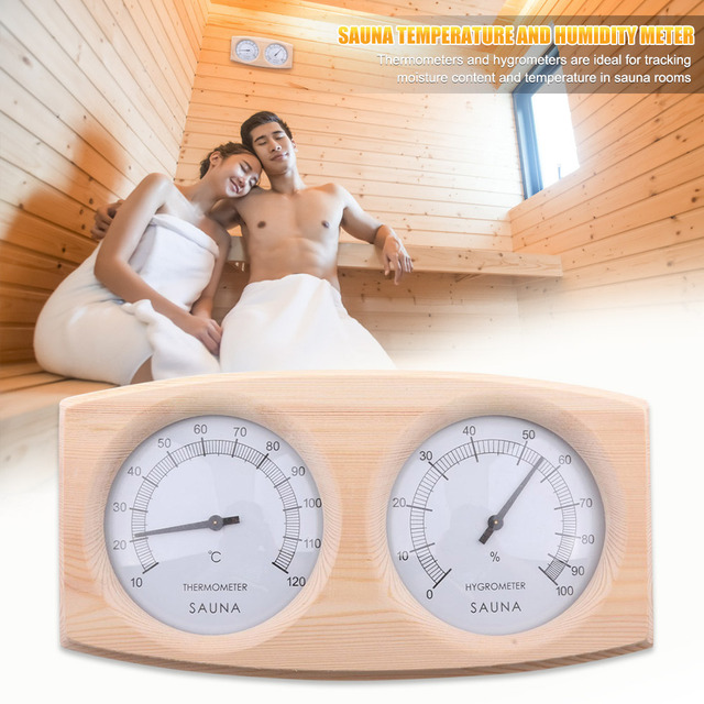 Miernik wilgotności do sauny - cyfrowy wyświetlacz, termometr drewniany - żaroodporny, łaźnia parowa, jacuzzi - Wianko - 5