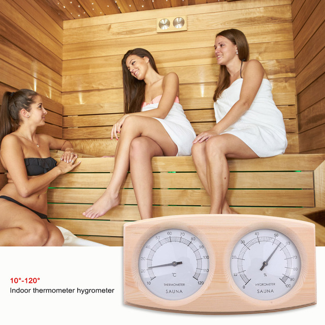 Miernik wilgotności do sauny - cyfrowy wyświetlacz, termometr drewniany - żaroodporny, łaźnia parowa, jacuzzi - Wianko - 6