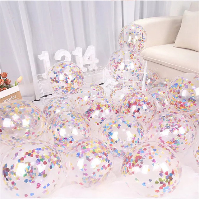 Dekoracje ślubne - 10 sztuk balonów aluminiowych z cekinami 12 cali - Wianko - 5