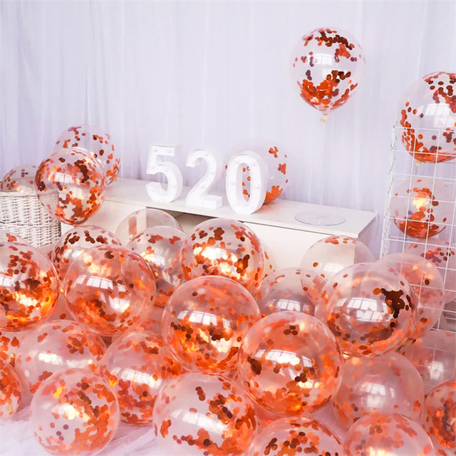 Dekoracje ślubne - 10 sztuk balonów aluminiowych z cekinami 12 cali - Wianko - 10