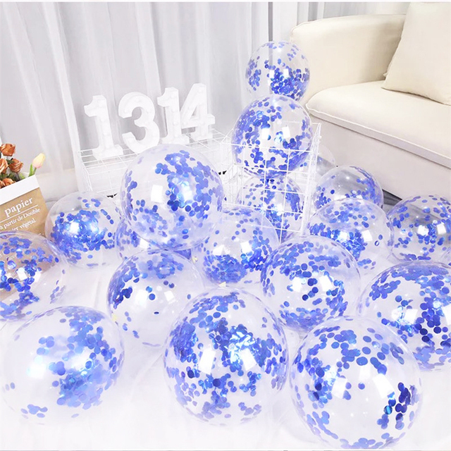 Dekoracje ślubne - 10 sztuk balonów aluminiowych z cekinami 12 cali - Wianko - 2
