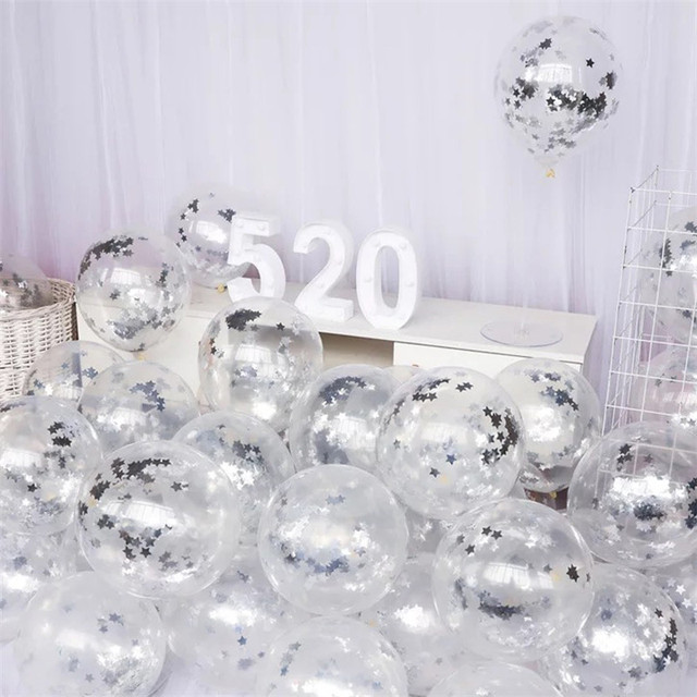 Dekoracje ślubne - 10 sztuk balonów aluminiowych z cekinami 12 cali - Wianko - 6