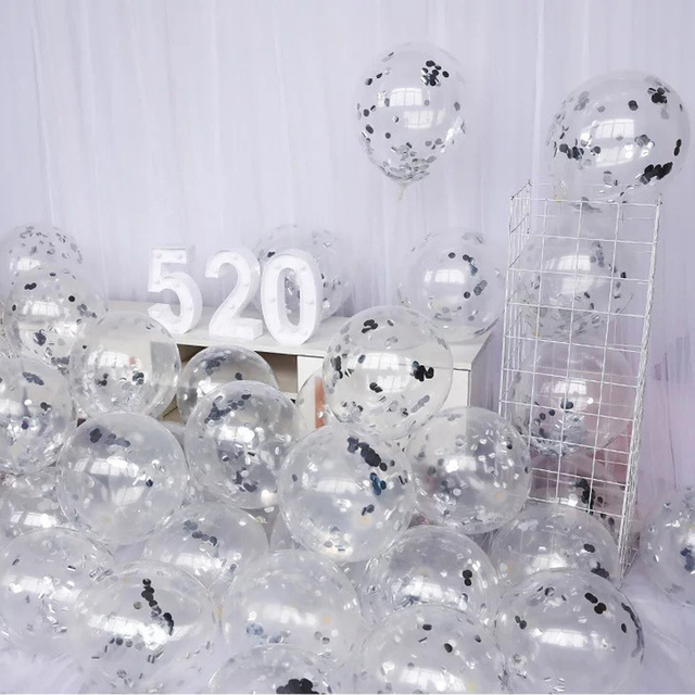 Dekoracje ślubne - 10 sztuk balonów aluminiowych z cekinami 12 cali - Wianko - 4