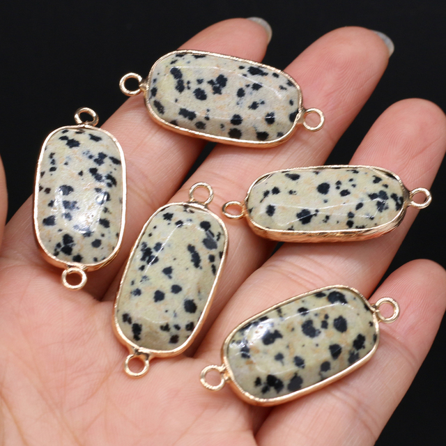 Naturalny kamień szlachetny prostokątny złącze wisiorek naszyjnik bransoletka DIY biżuteria - Celebrytka, rozmiar 15x35 Mm - Wianko - 1