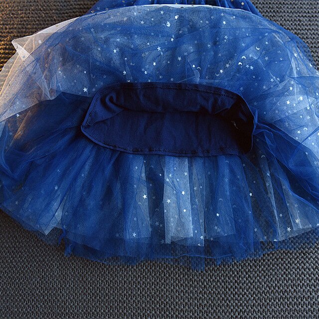Rozkloszowana sukienka księżniczki z cekinowym motywem gwiazdek dla małych dziewczynek na letnie dni - Wianko - 12