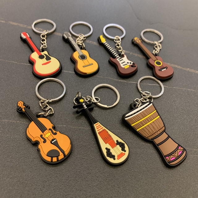 Brelok na klucze - Kreatywny Mini Instrument Muzyczny: Silikonowa Gitara, Saksofon lub Fortepian jako Ozdoba Plecaka, Samochodu, Biżuteria - Wianko - 9