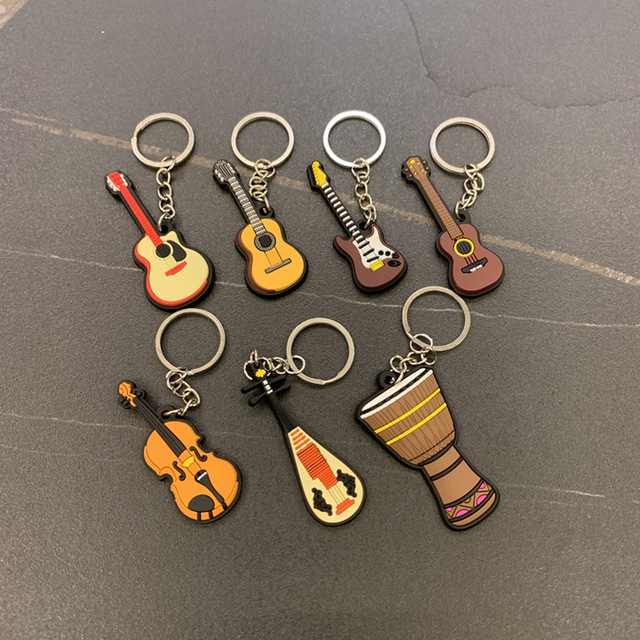 Brelok na klucze - Kreatywny Mini Instrument Muzyczny: Silikonowa Gitara, Saksofon lub Fortepian jako Ozdoba Plecaka, Samochodu, Biżuteria - Wianko - 8