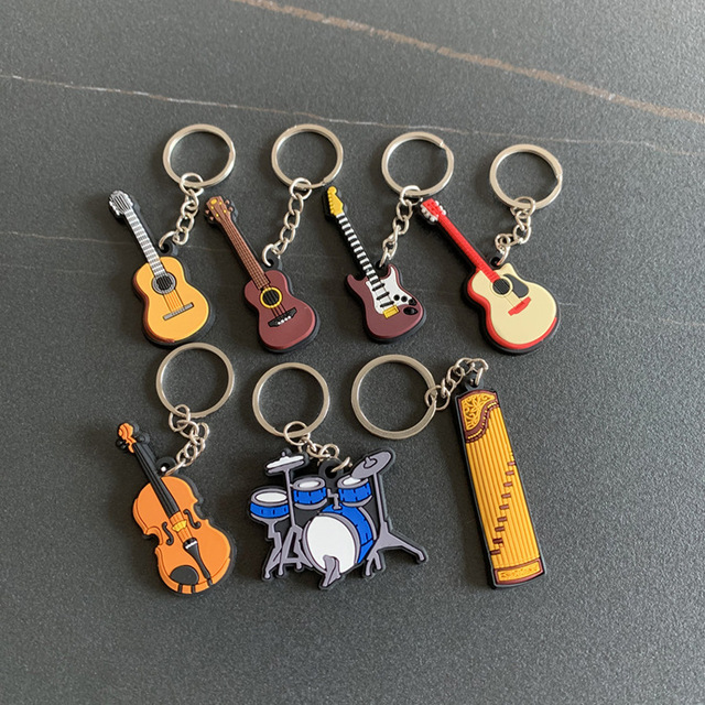 Brelok na klucze - Kreatywny Mini Instrument Muzyczny: Silikonowa Gitara, Saksofon lub Fortepian jako Ozdoba Plecaka, Samochodu, Biżuteria - Wianko - 12