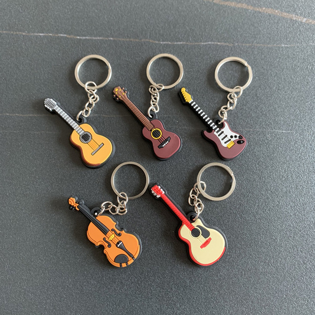 Brelok na klucze - Kreatywny Mini Instrument Muzyczny: Silikonowa Gitara, Saksofon lub Fortepian jako Ozdoba Plecaka, Samochodu, Biżuteria - Wianko - 13