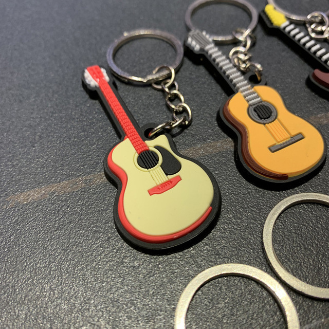 Brelok na klucze - Kreatywny Mini Instrument Muzyczny: Silikonowa Gitara, Saksofon lub Fortepian jako Ozdoba Plecaka, Samochodu, Biżuteria - Wianko - 5