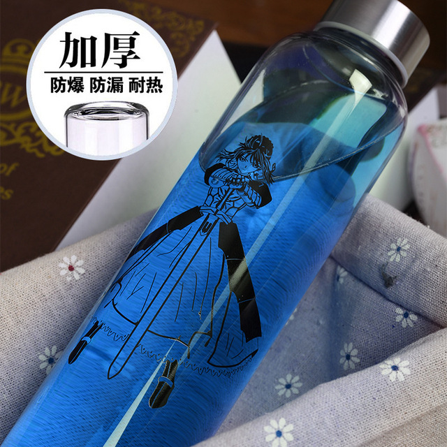Figurka akcji postaci z anime Mo Dao Zu Shi i Demon Slayer – Wei Wuxian – kubek wodny 550 ml ze szklaną butelką, drukowana postać, torba - Wianko - 9