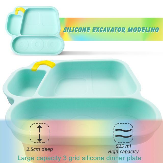 Silikonowy talerz dla dzieci - płyta serwisowa, samoczynne karmienie, BPA-free - Wianko - 6