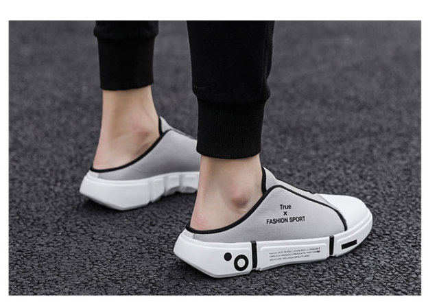 Klapki buty plażowe mężczyźni 2021 Trend tkane antypoślizgowe osobowość pół buty lato - Wianko - 10