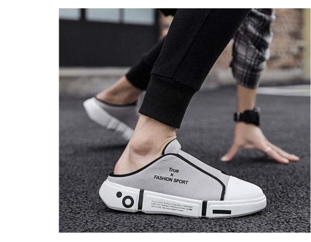 Klapki buty plażowe mężczyźni 2021 Trend tkane antypoślizgowe osobowość pół buty lato - Wianko - 13