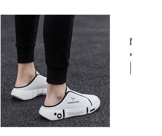 Klapki buty plażowe mężczyźni 2021 Trend tkane antypoślizgowe osobowość pół buty lato - Wianko - 7