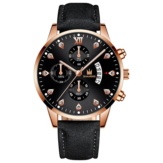 Męskie zegarki kwarcowe kalendarzowe z diamentem, ultracienkie, klasyczne, do biznesu i sportu - Wianko - 6