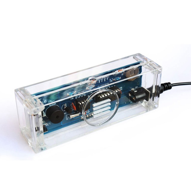 Zestaw DIY zegar elektroniczny LED 4-cyfrowy 5V w formie tuby, multikolorowy, przezroczysty futerał, 12/24-godzinny wyświetlacz plastikowy - Wianko - 1
