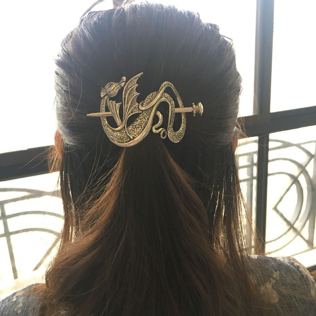 Ręcznie wykonane wsuwki do włosów Mother of Dragons Hair Stick 2021 z motywem smoków - oryginalne akcesoria inspirowane Daenerys Targaryen i biżuterią vintage - Wianko - 7