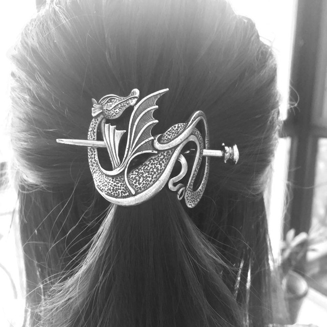 Ręcznie wykonane wsuwki do włosów Mother of Dragons Hair Stick 2021 z motywem smoków - oryginalne akcesoria inspirowane Daenerys Targaryen i biżuterią vintage - Wianko - 6