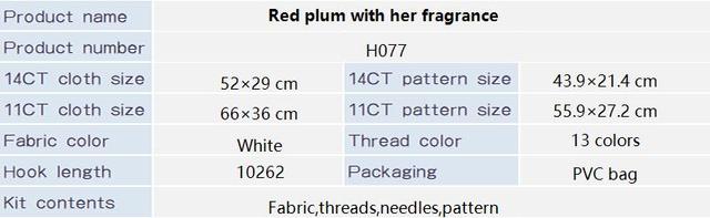 Zestaw do szycia haftu krzyżem z czerwoną śliwką o zapachu tkaniny tłoczonej, dostępny w wzorze 11CT i 14CT, do dekoracji domu - Wianko - 3
