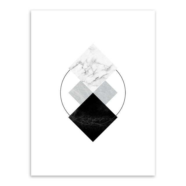 Obraz na płótnie - Czarno-biały abstrakcyjny marmurowy plakat geometryczny w stylu skandynawskim do salonu i dekoracji wnętrz - Wianko - 3