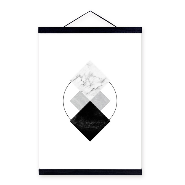 Obraz na płótnie - Czarno-biały abstrakcyjny marmurowy plakat geometryczny w stylu skandynawskim do salonu i dekoracji wnętrz - Wianko - 10