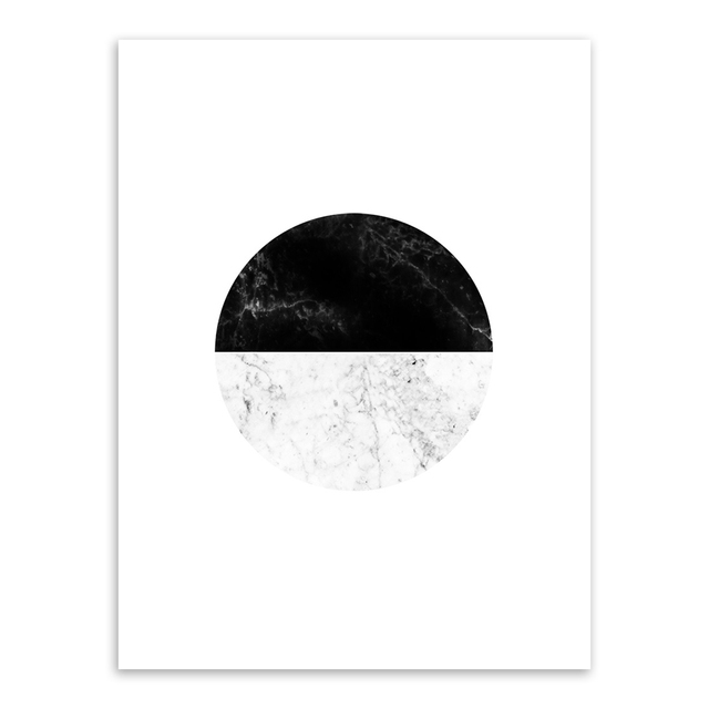 Obraz na płótnie - Czarno-biały abstrakcyjny marmurowy plakat geometryczny w stylu skandynawskim do salonu i dekoracji wnętrz - Wianko - 6