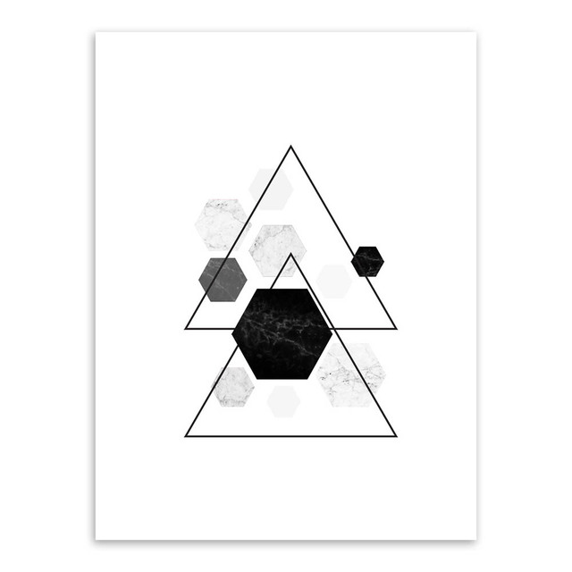 Obraz na płótnie - Czarno-biały abstrakcyjny marmurowy plakat geometryczny w stylu skandynawskim do salonu i dekoracji wnętrz - Wianko - 4