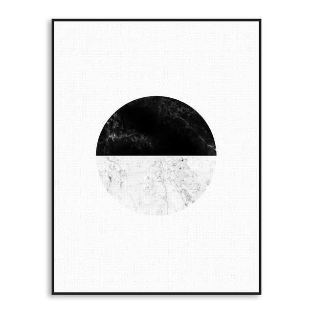 Obraz na płótnie - Czarno-biały abstrakcyjny marmurowy plakat geometryczny w stylu skandynawskim do salonu i dekoracji wnętrz - Wianko - 13