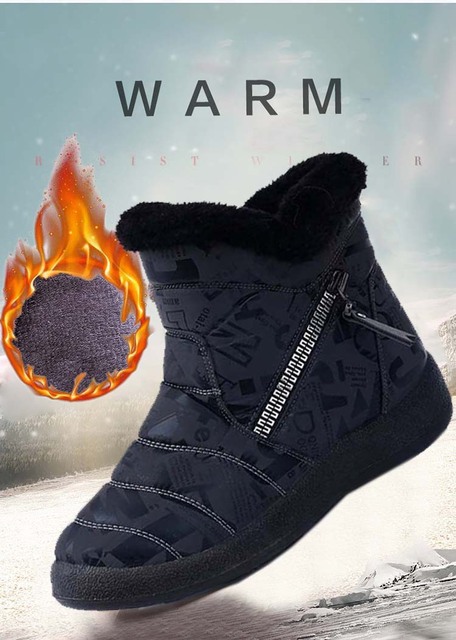 Nowe damskie, płaskie botki zimowe na co dzień - wodoodporne buty na platformie - Wianko - 1