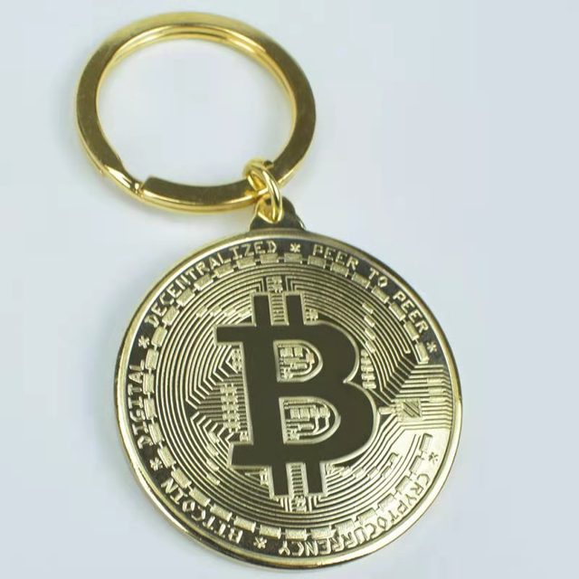 Bitcoin moneta breloczek pozłacany kolekcjonerska Casascius Bit - Wianko - 1